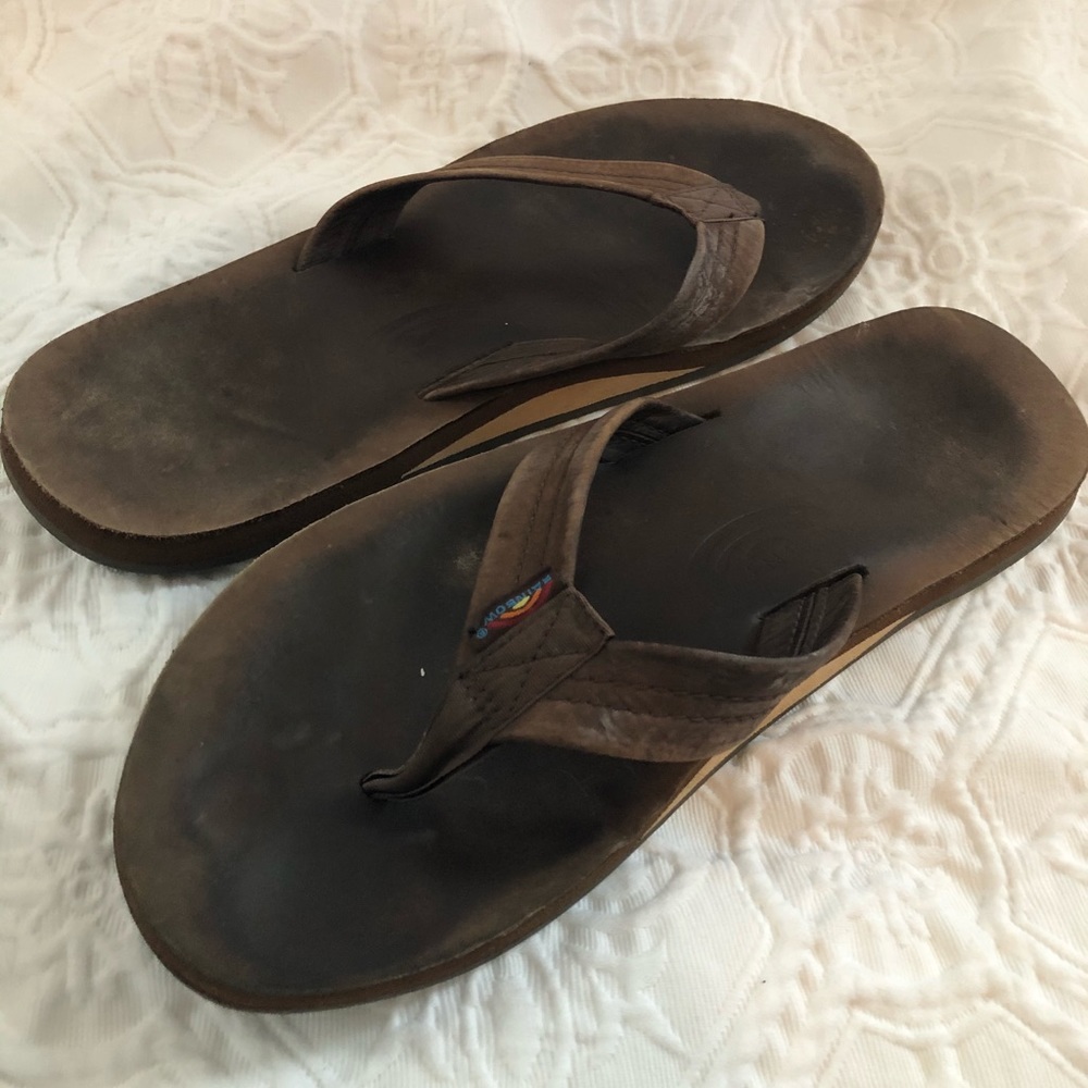Rainbow flip flops